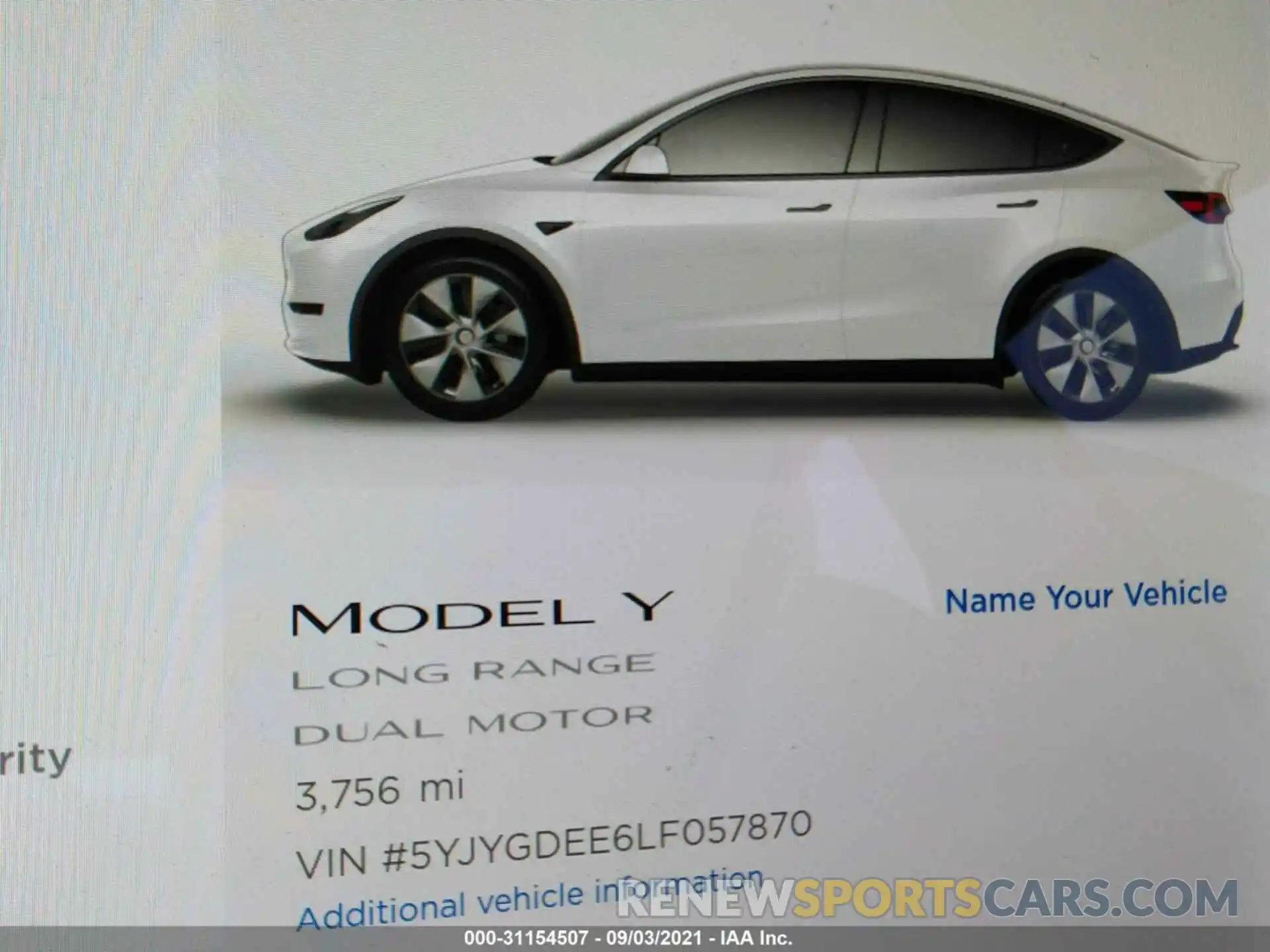 7 Photograph of a damaged car 5YJYGDEE6LF057870 TESLA MODEL Y 2020