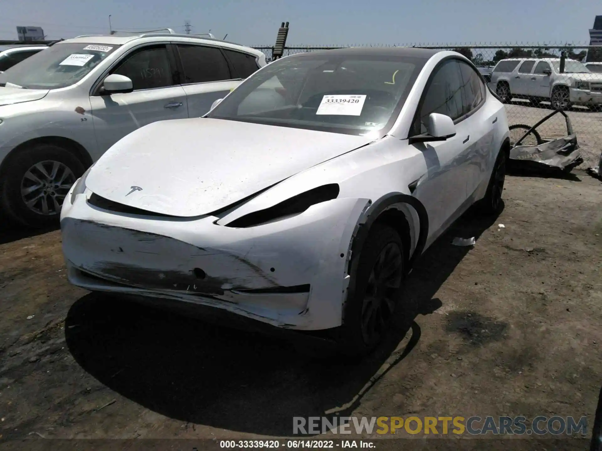 2 Photograph of a damaged car 5YJYGDEE6LF059621 TESLA MODEL Y 2020