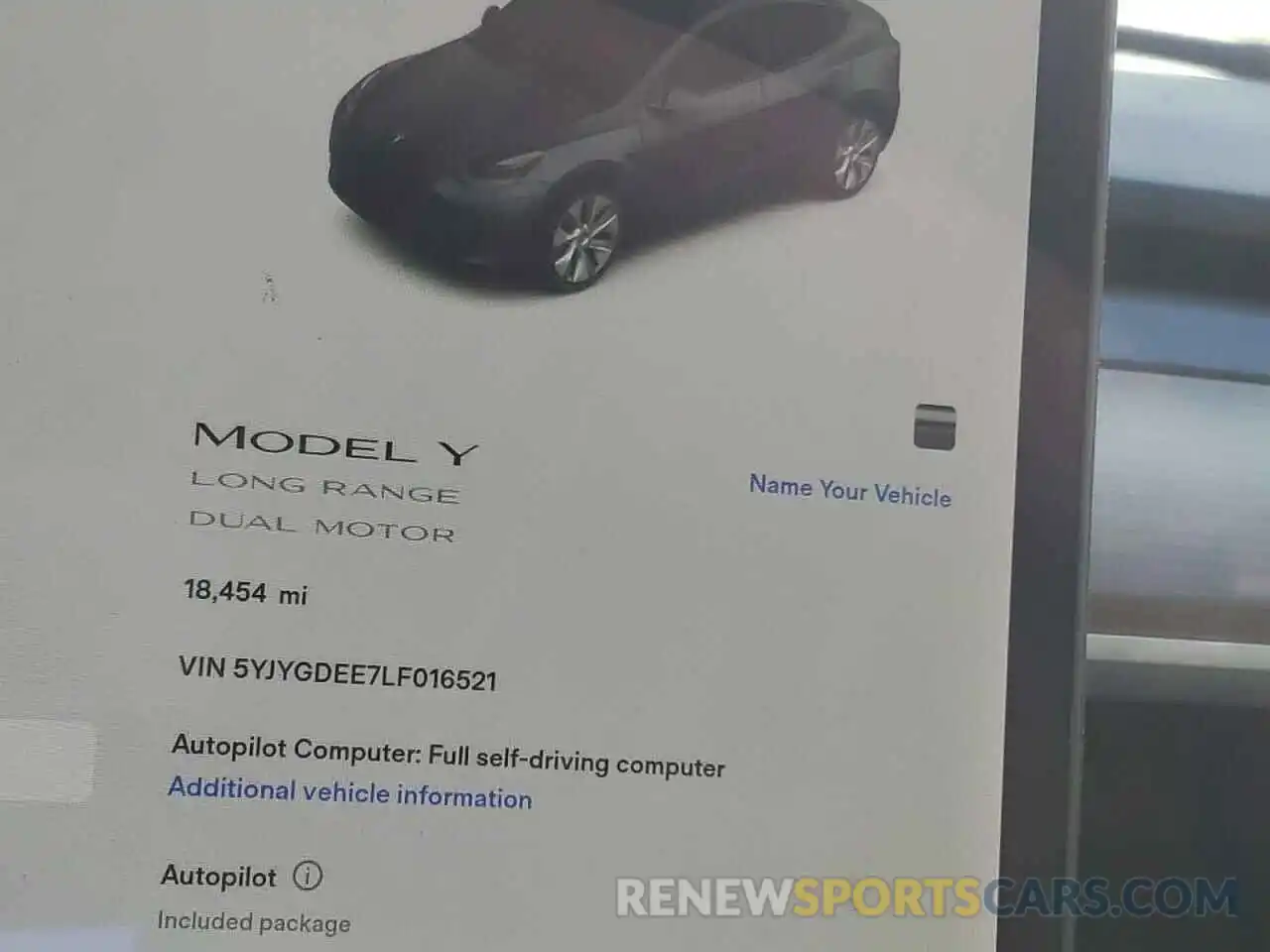 8 Фотография поврежденного автомобиля 5YJYGDEE7LF016521 TESLA MODEL Y 2020