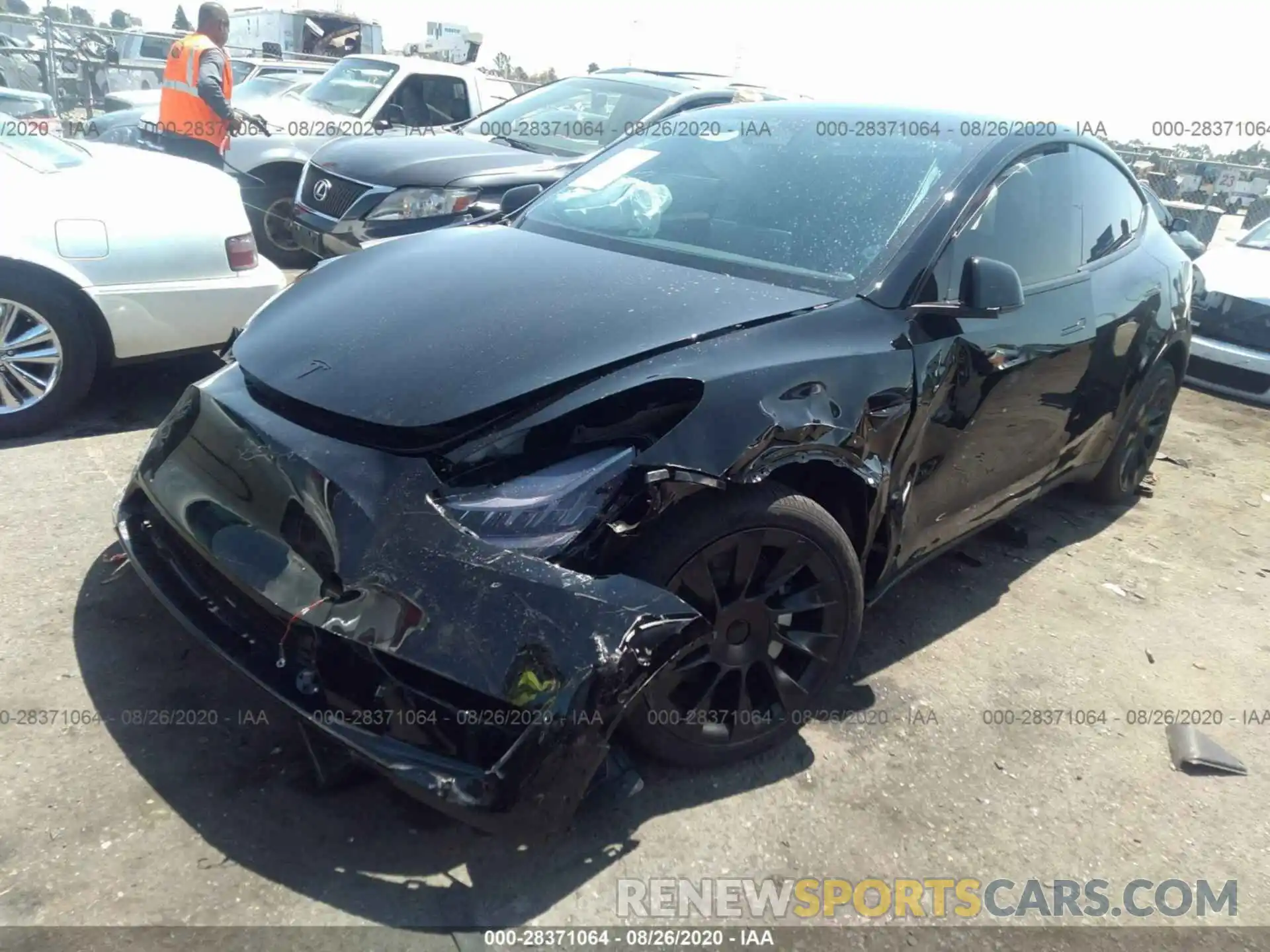 2 Photograph of a damaged car 5YJYGDEE7LF018446 TESLA MODEL Y 2020