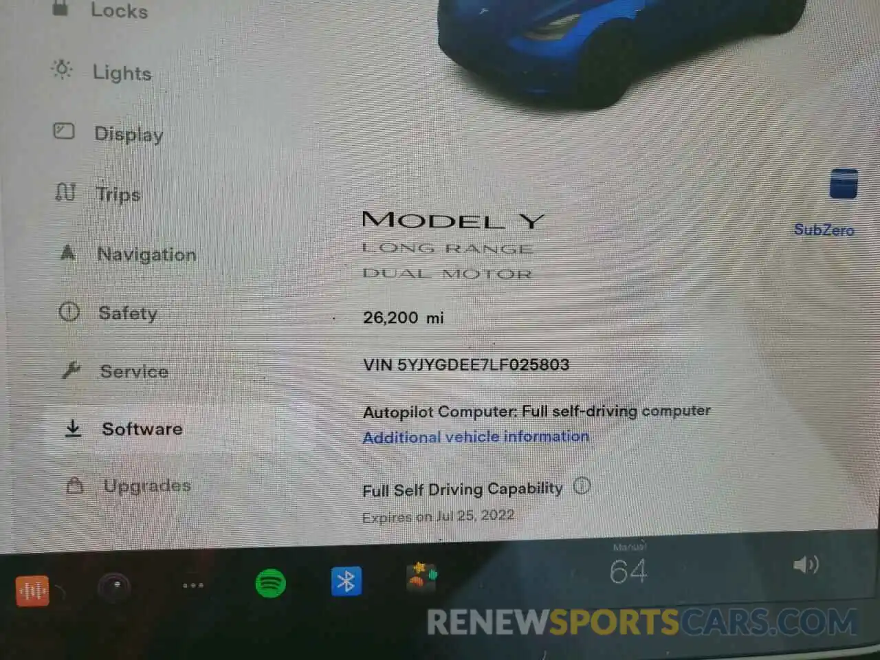 8 Фотография поврежденного автомобиля 5YJYGDEE7LF025803 TESLA MODEL Y 2020