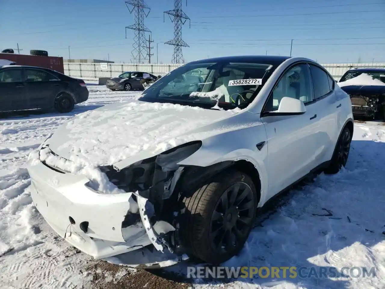 2 Photograph of a damaged car 5YJYGDEE7LF040463 TESLA MODEL Y 2020