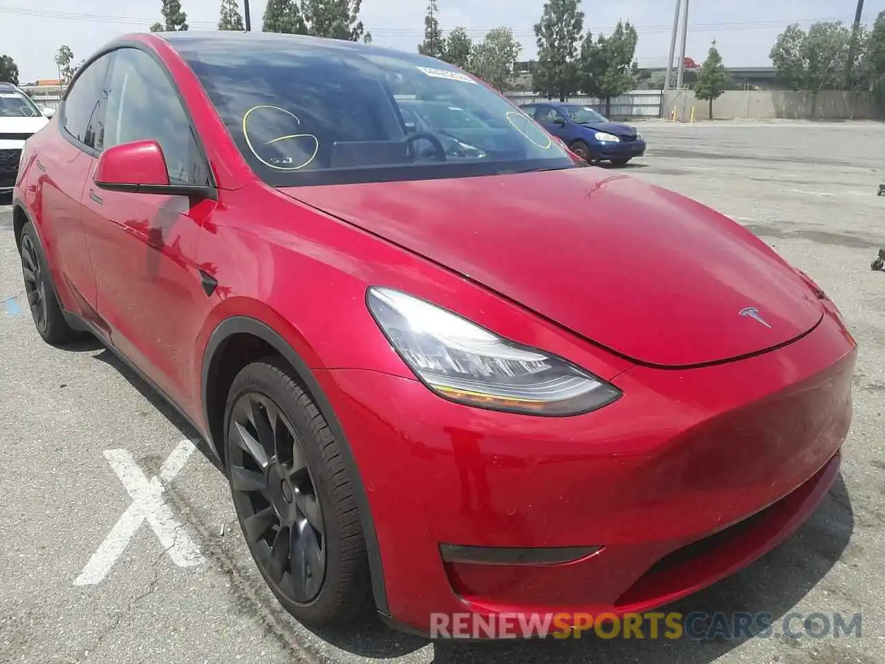 1 Photograph of a damaged car 5YJYGDEE7LF045534 TESLA MODEL Y 2020