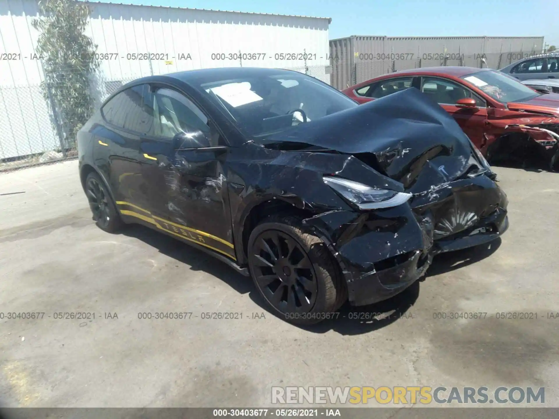 1 Photograph of a damaged car 5YJYGDEE7LF052757 TESLA MODEL Y 2020