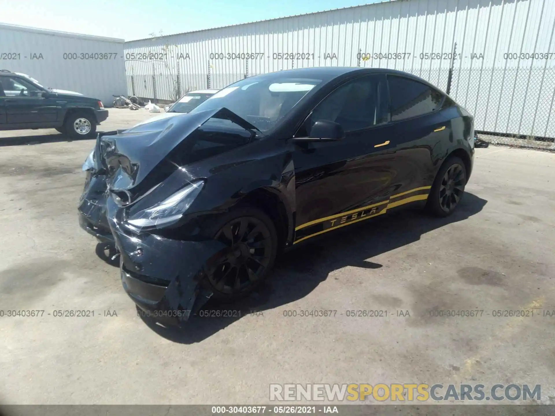 2 Photograph of a damaged car 5YJYGDEE7LF052757 TESLA MODEL Y 2020