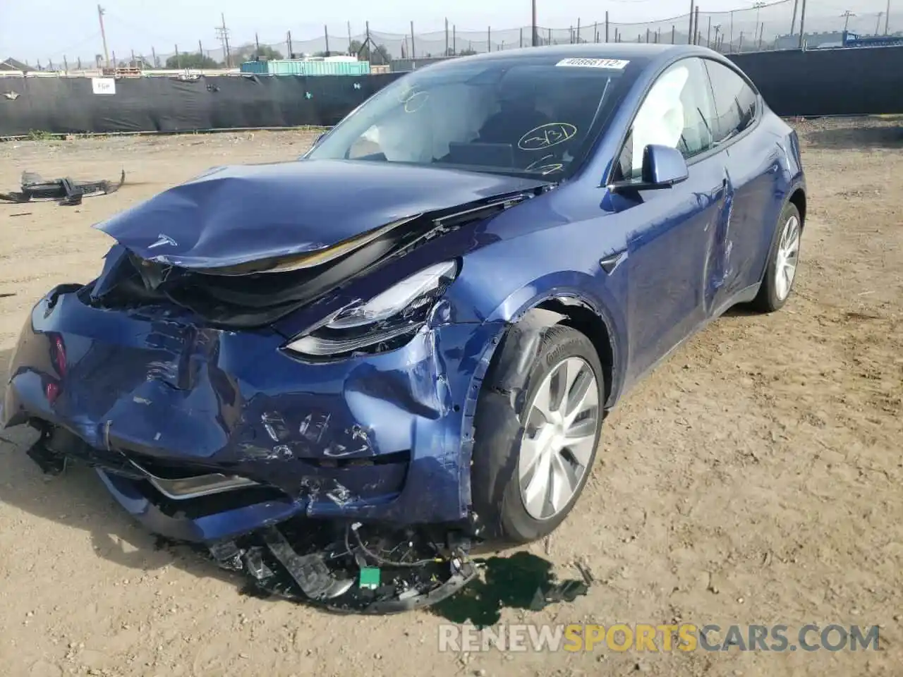 2 Photograph of a damaged car 5YJYGDEE7LF054282 TESLA MODEL Y 2020