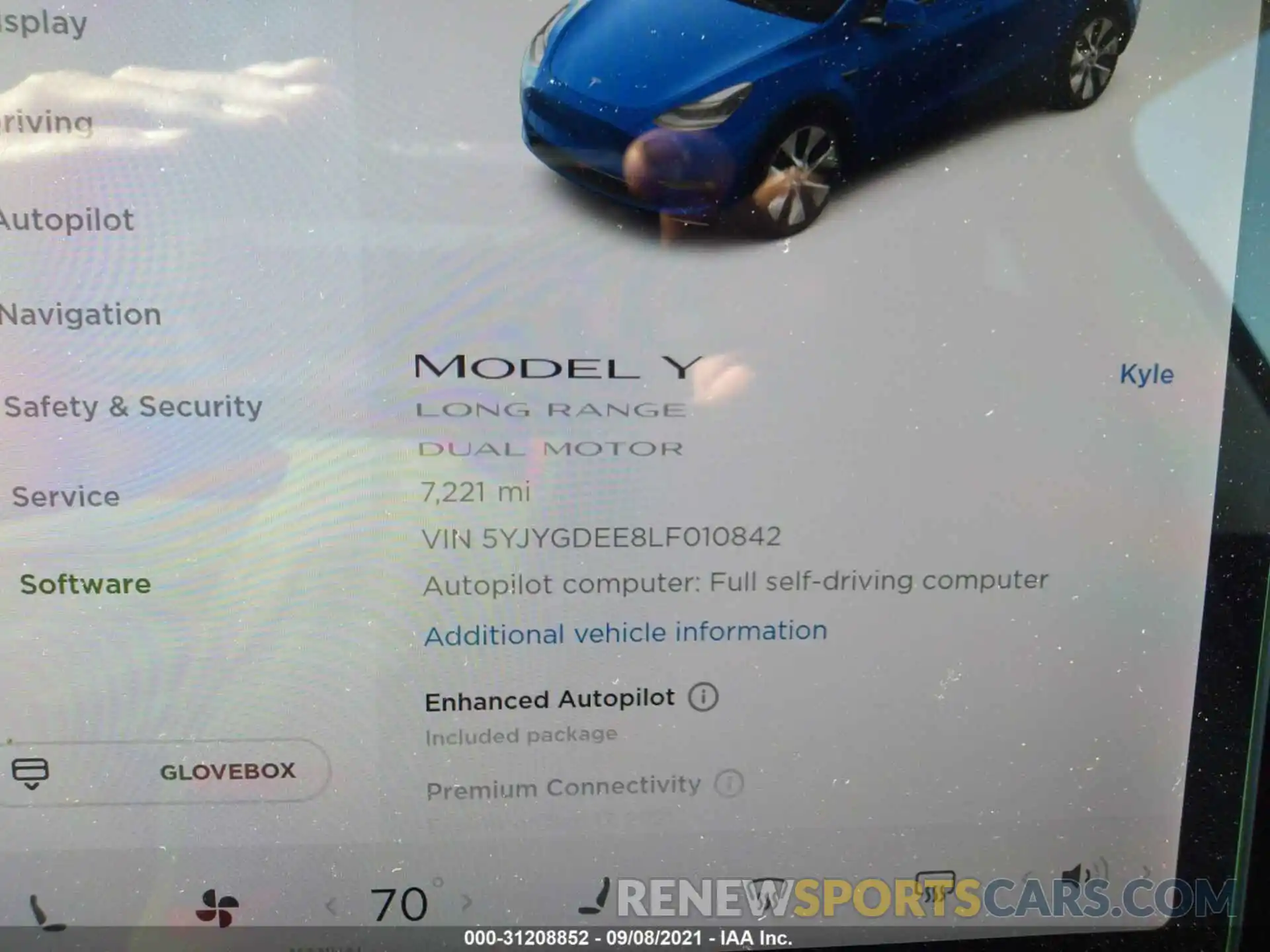 7 Photograph of a damaged car 5YJYGDEE8LF010842 TESLA MODEL Y 2020