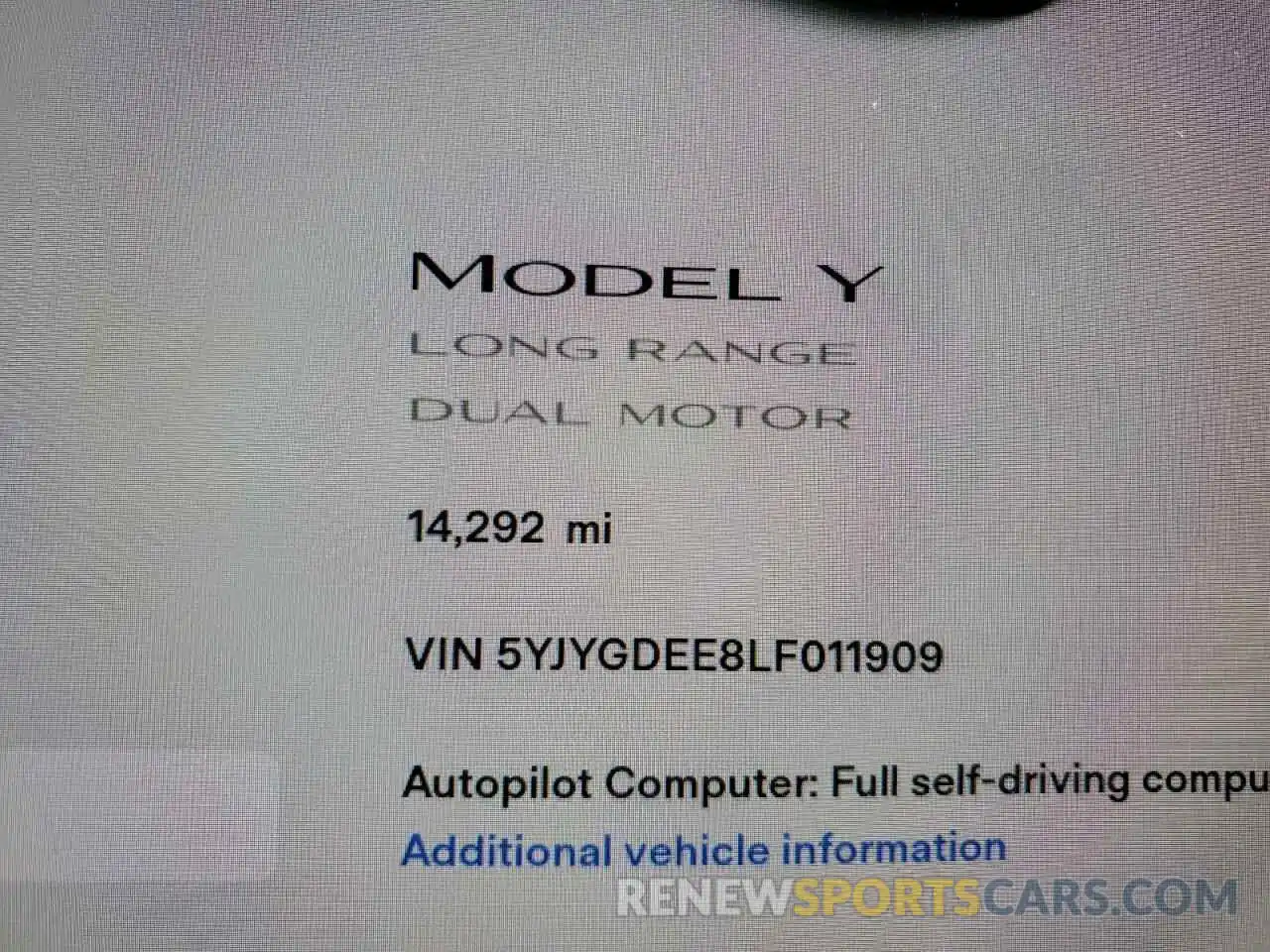 8 Фотография поврежденного автомобиля 5YJYGDEE8LF011909 TESLA MODEL Y 2020