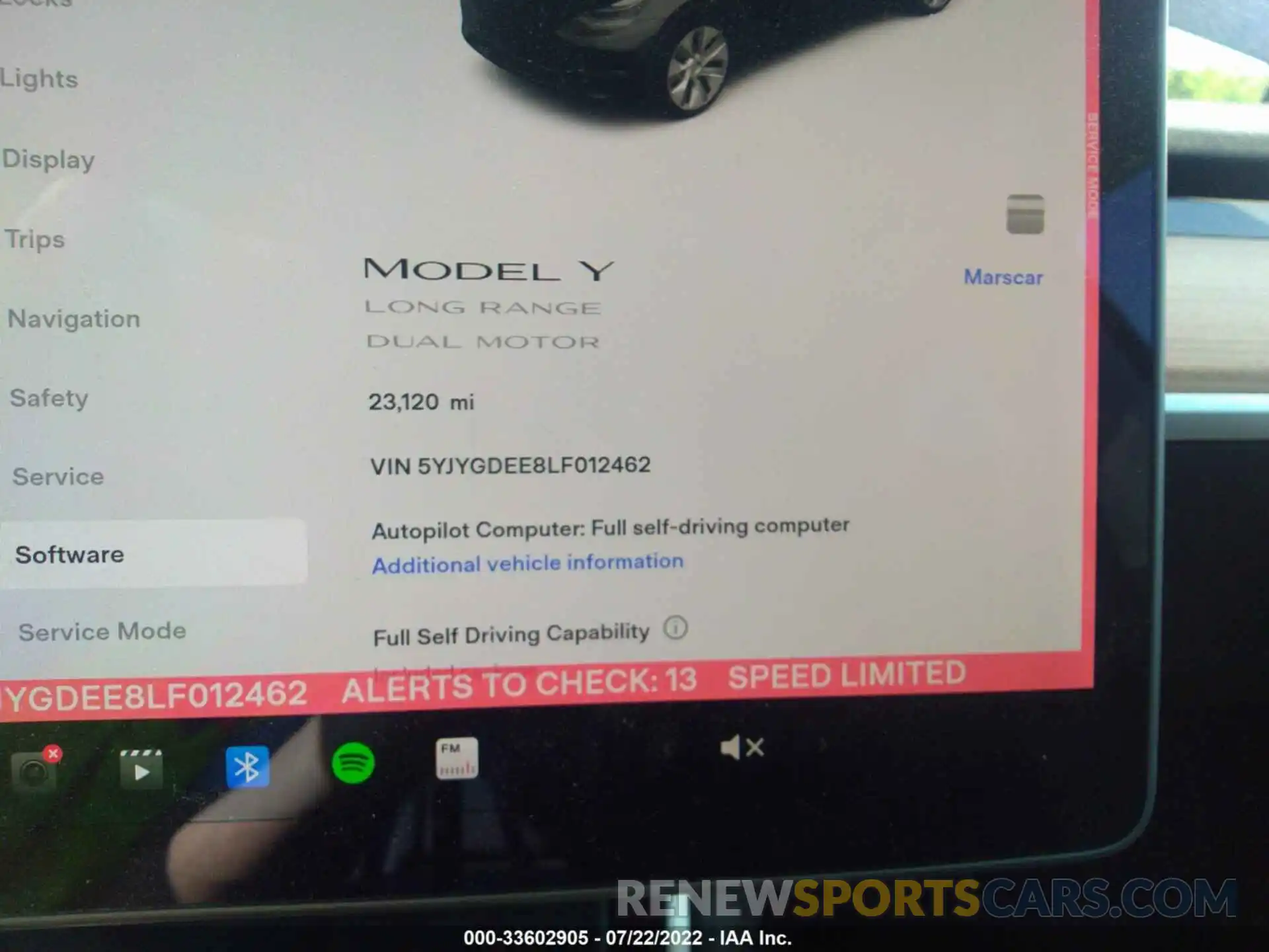 7 Фотография поврежденного автомобиля 5YJYGDEE8LF012462 TESLA MODEL Y 2020