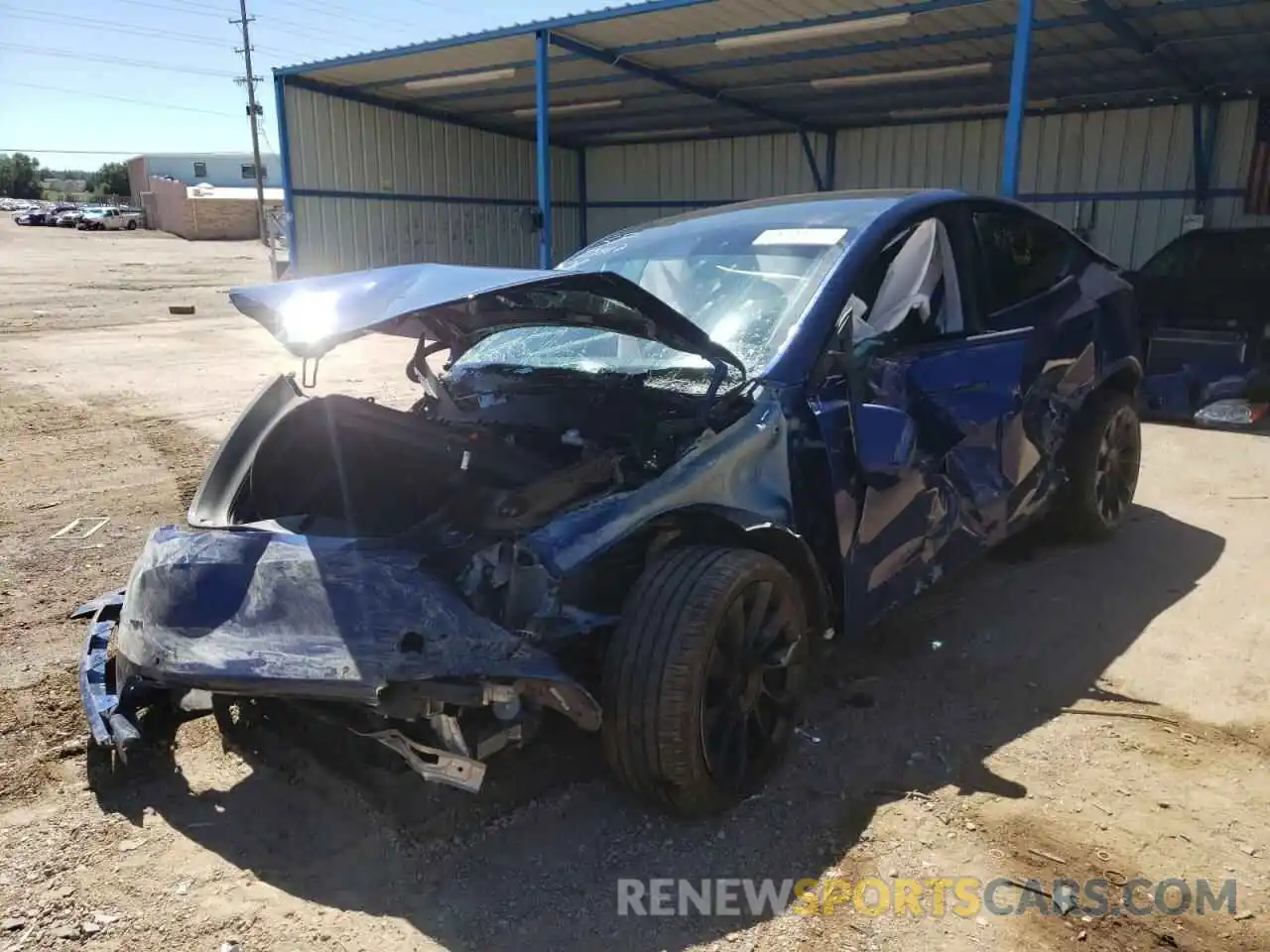 2 Фотография поврежденного автомобиля 5YJYGDEE8LF013594 TESLA MODEL Y 2020