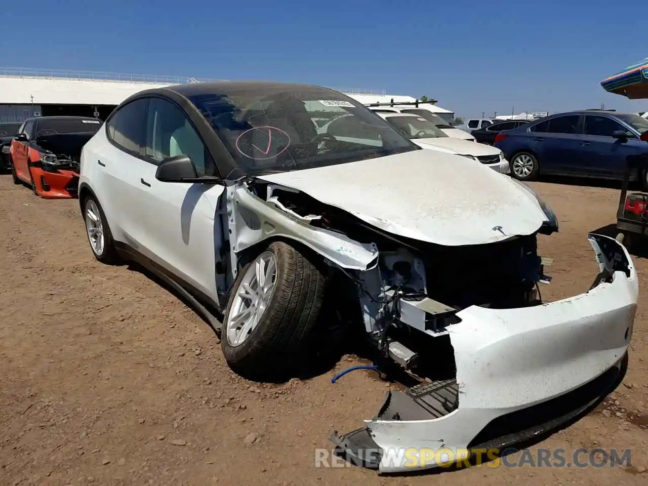 1 Photograph of a damaged car 5YJYGDEE8LF020531 TESLA MODEL Y 2020