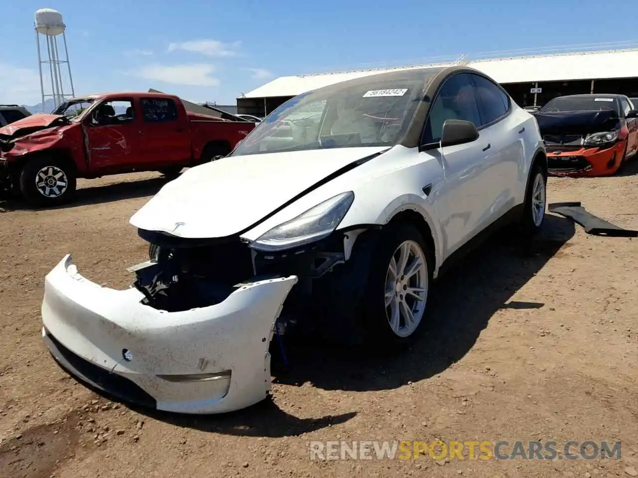 2 Photograph of a damaged car 5YJYGDEE8LF020531 TESLA MODEL Y 2020