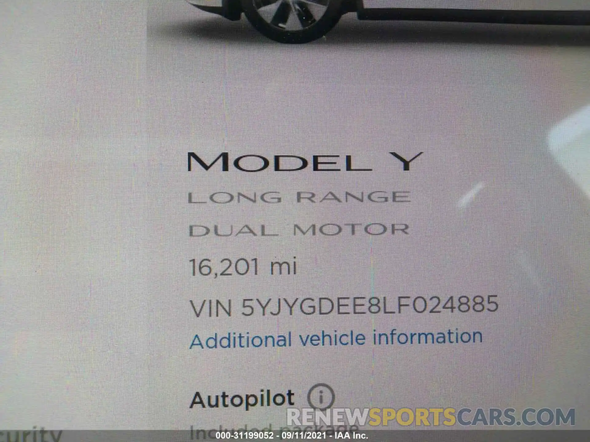 7 Фотография поврежденного автомобиля 5YJYGDEE8LF024885 TESLA MODEL Y 2020