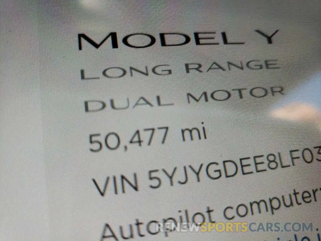 8 Фотография поврежденного автомобиля 5YJYGDEE8LF031495 TESLA MODEL Y 2020