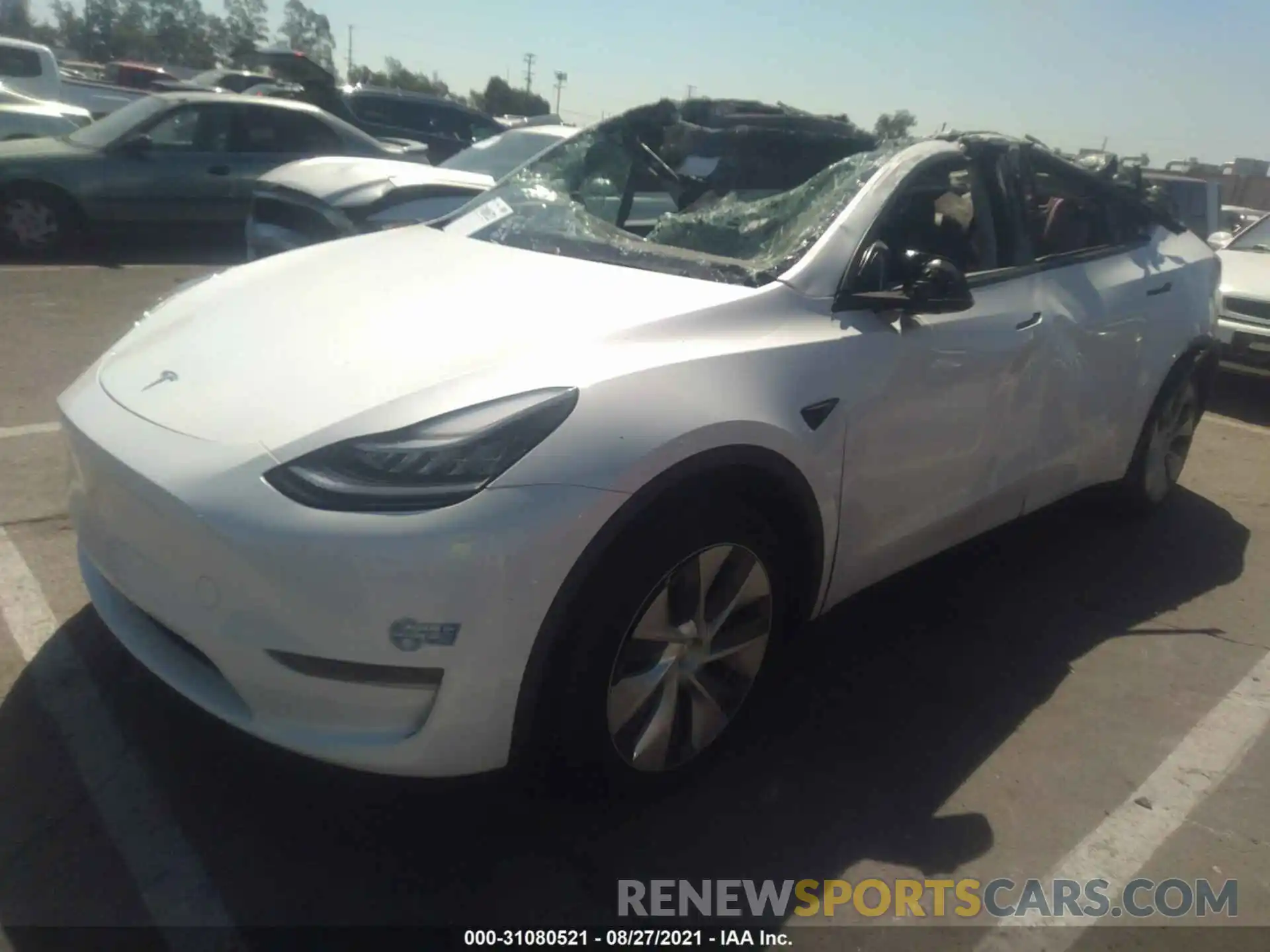 2 Photograph of a damaged car 5YJYGDEE8LF047731 TESLA MODEL Y 2020