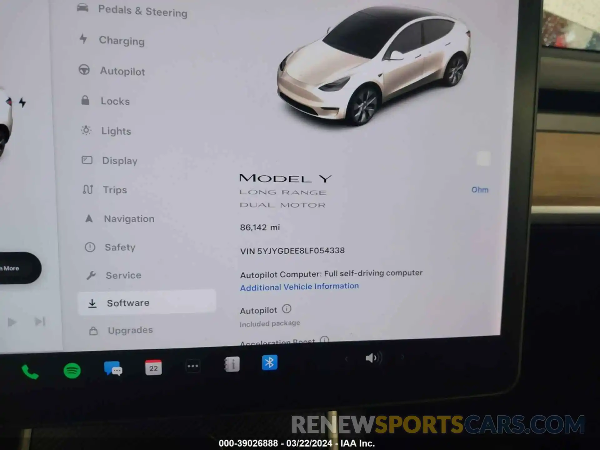 14 Photograph of a damaged car 5YJYGDEE8LF054338 TESLA MODEL Y 2020