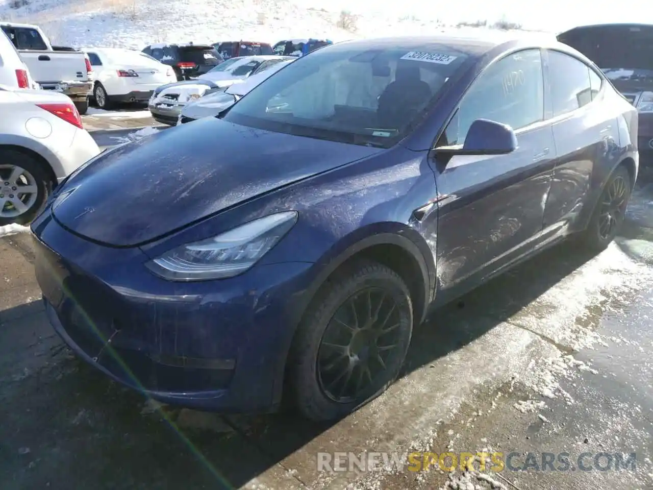 2 Photograph of a damaged car 5YJYGDEE8LF054789 TESLA MODEL Y 2020