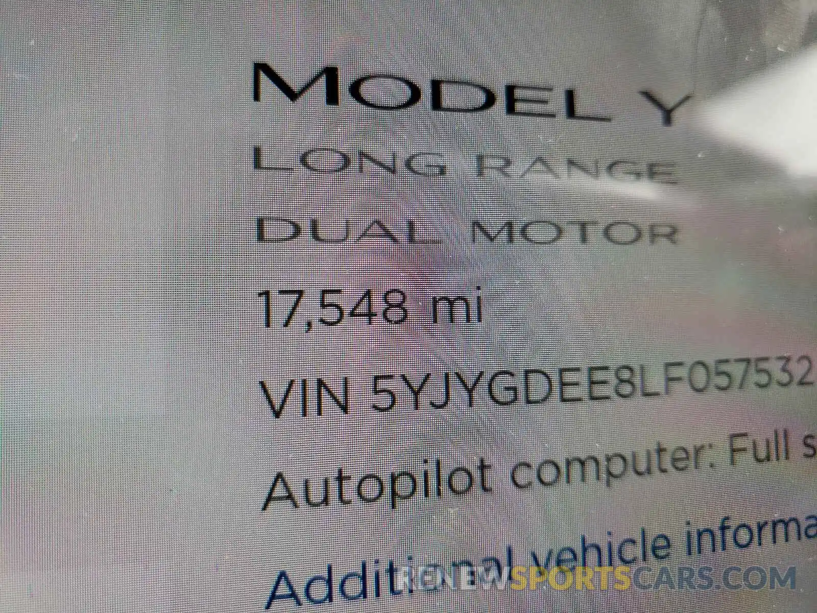 8 Фотография поврежденного автомобиля 5YJYGDEE8LF057532 TESLA MODEL Y 2020