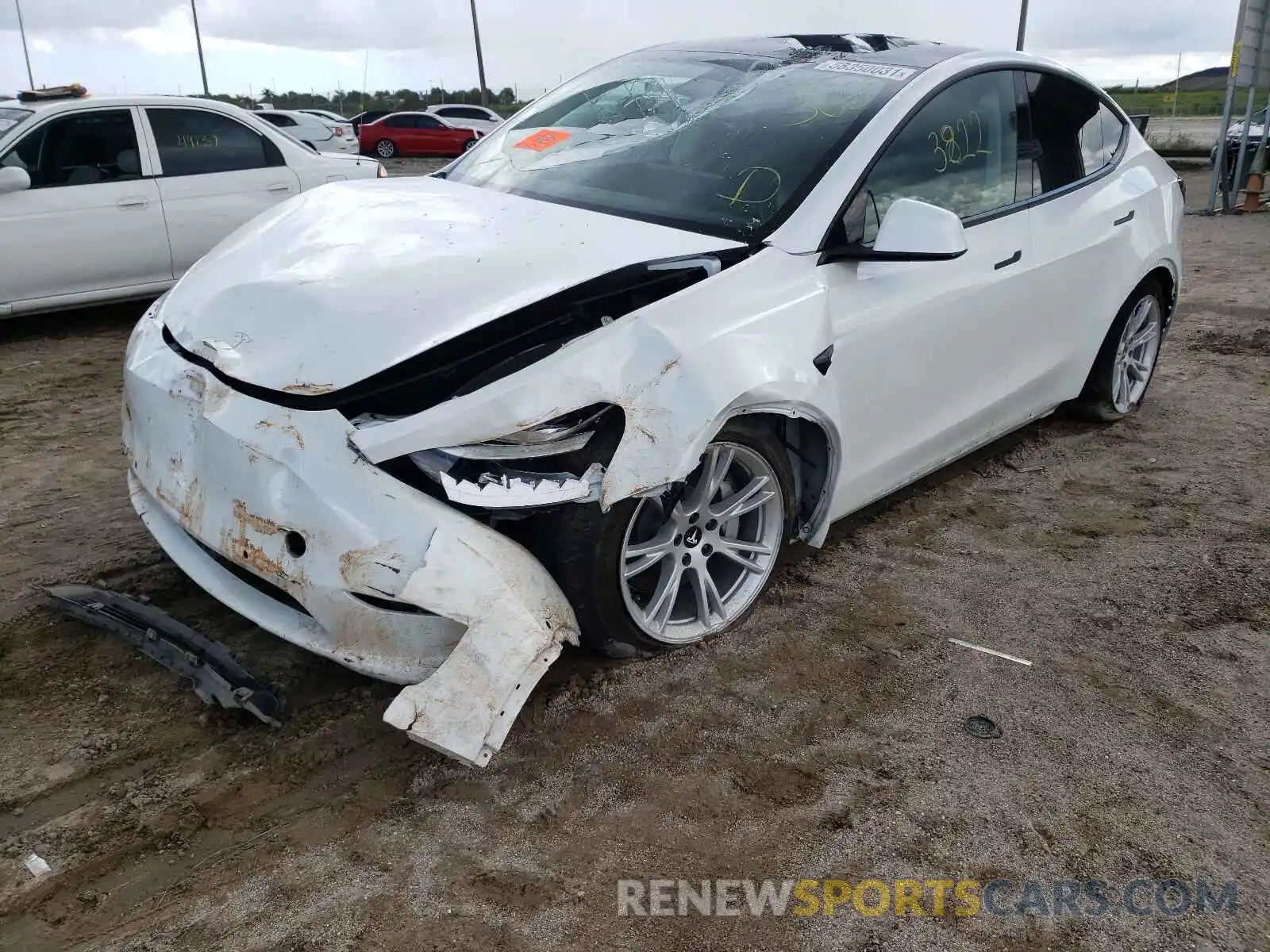 2 Photograph of a damaged car 5YJYGDEE9LF017119 TESLA MODEL Y 2020