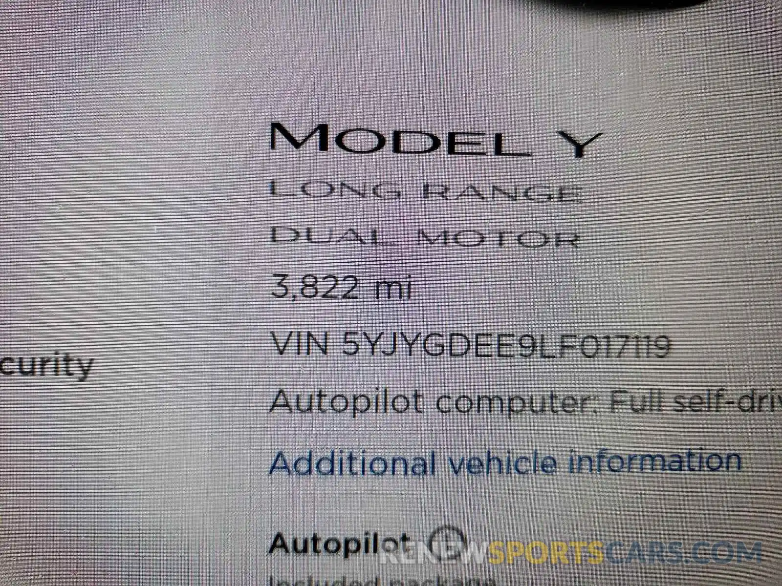 8 Photograph of a damaged car 5YJYGDEE9LF017119 TESLA MODEL Y 2020