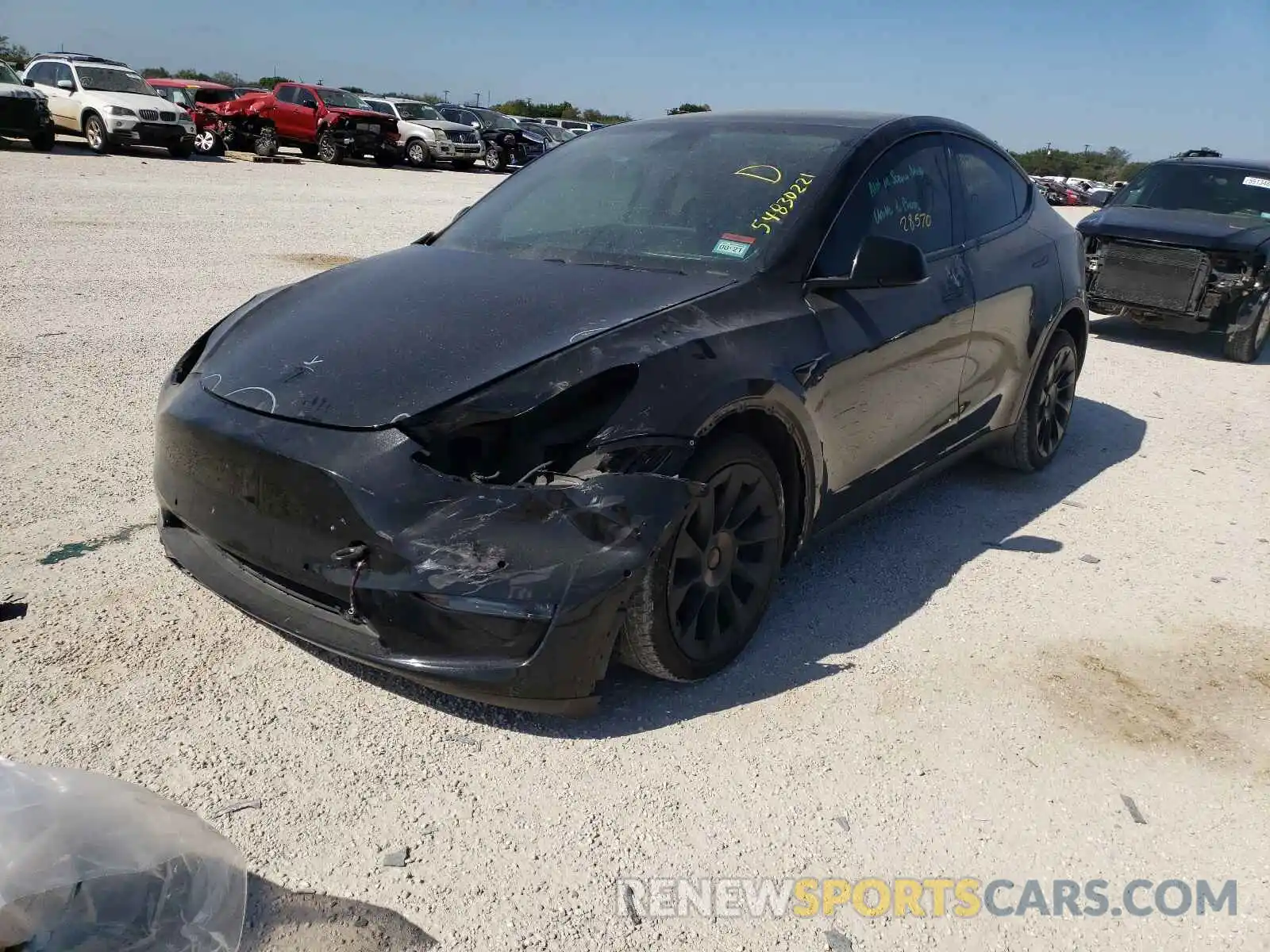 2 Photograph of a damaged car 5YJYGDEE9LF017685 TESLA MODEL Y 2020