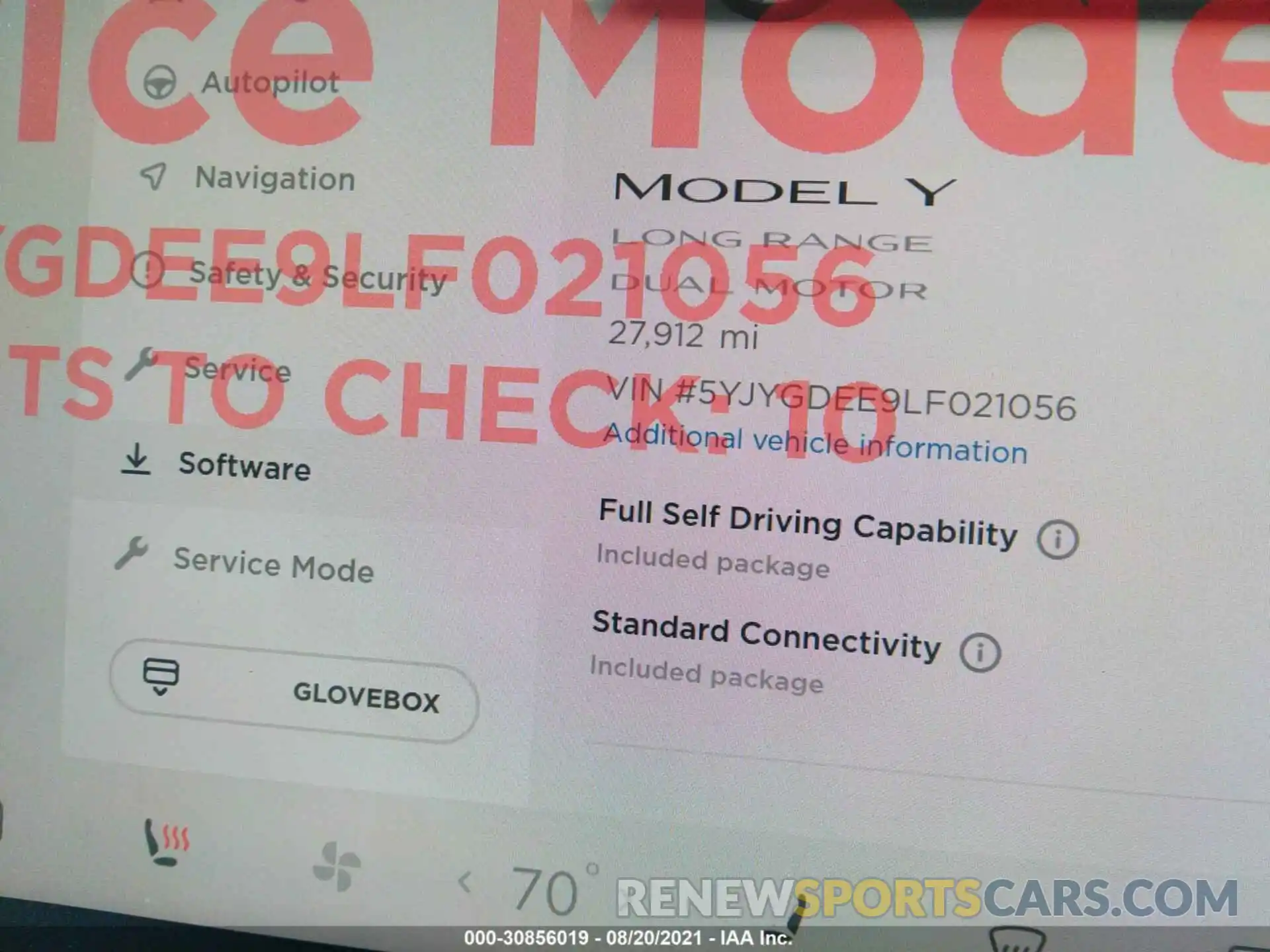 7 Photograph of a damaged car 5YJYGDEE9LF021056 TESLA MODEL Y 2020