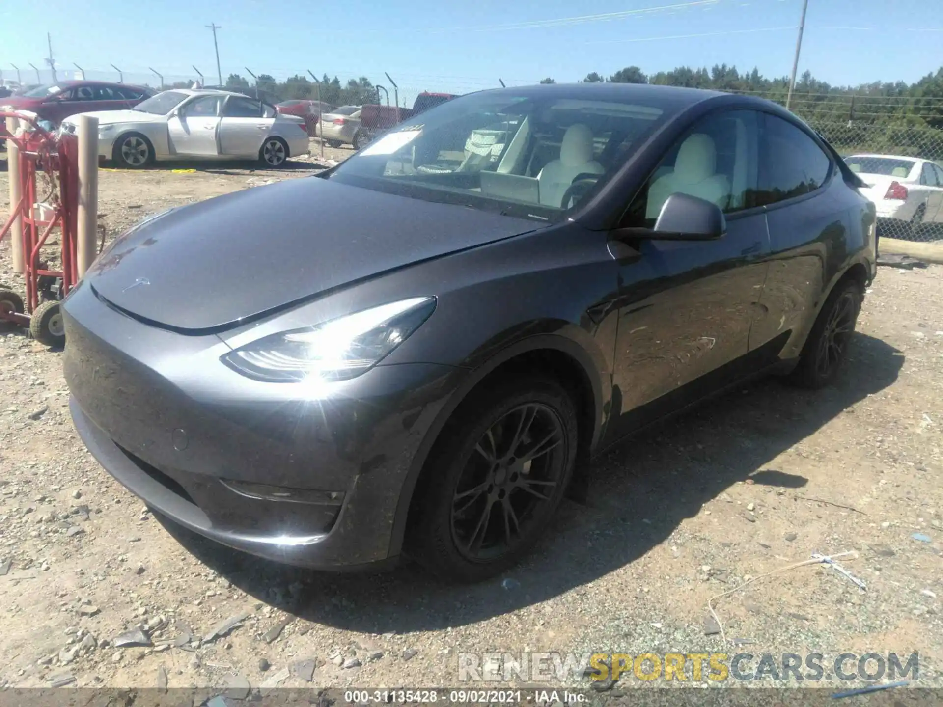 2 Photograph of a damaged car 5YJYGDEE9LF021378 TESLA MODEL Y 2020