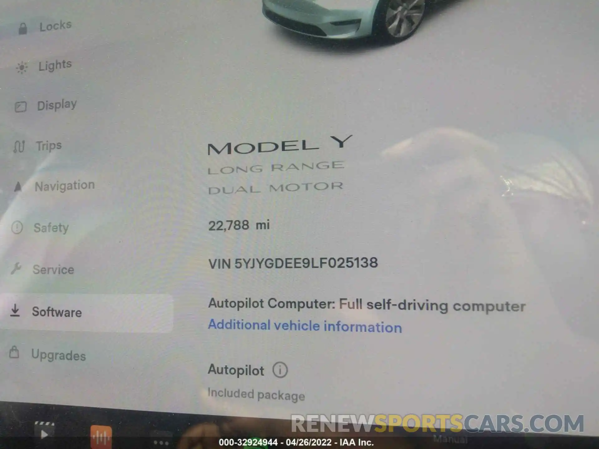 7 Фотография поврежденного автомобиля 5YJYGDEE9LF025138 TESLA MODEL Y 2020