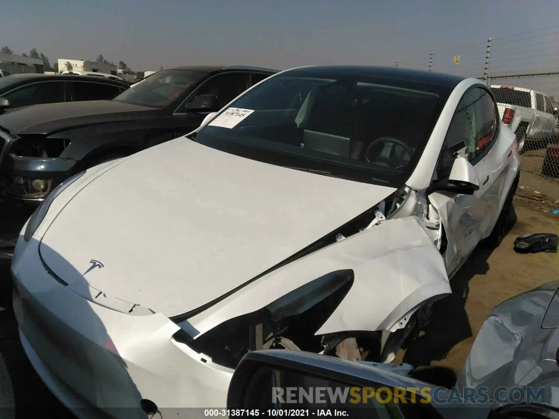 2 Photograph of a damaged car 5YJYGDEE9LF025494 TESLA MODEL Y 2020