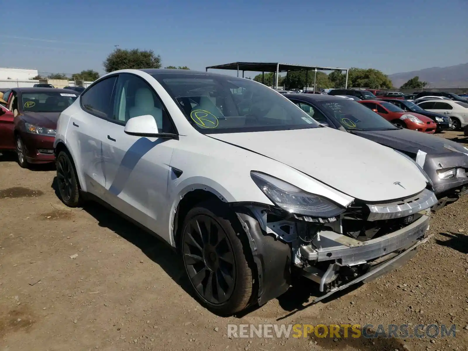 1 Photograph of a damaged car 5YJYGDEE9LF025575 TESLA MODEL Y 2020