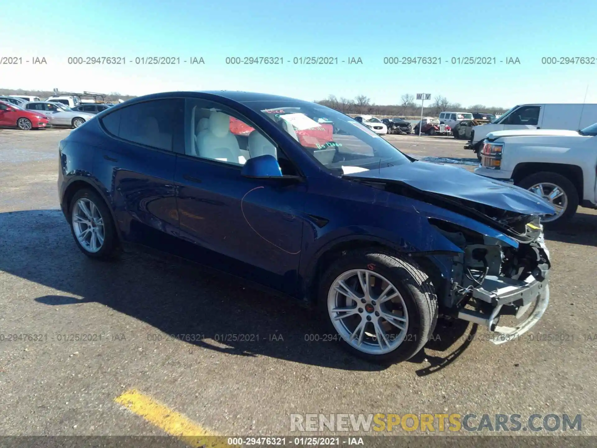 1 Photograph of a damaged car 5YJYGDEE9LF031120 TESLA MODEL Y 2020