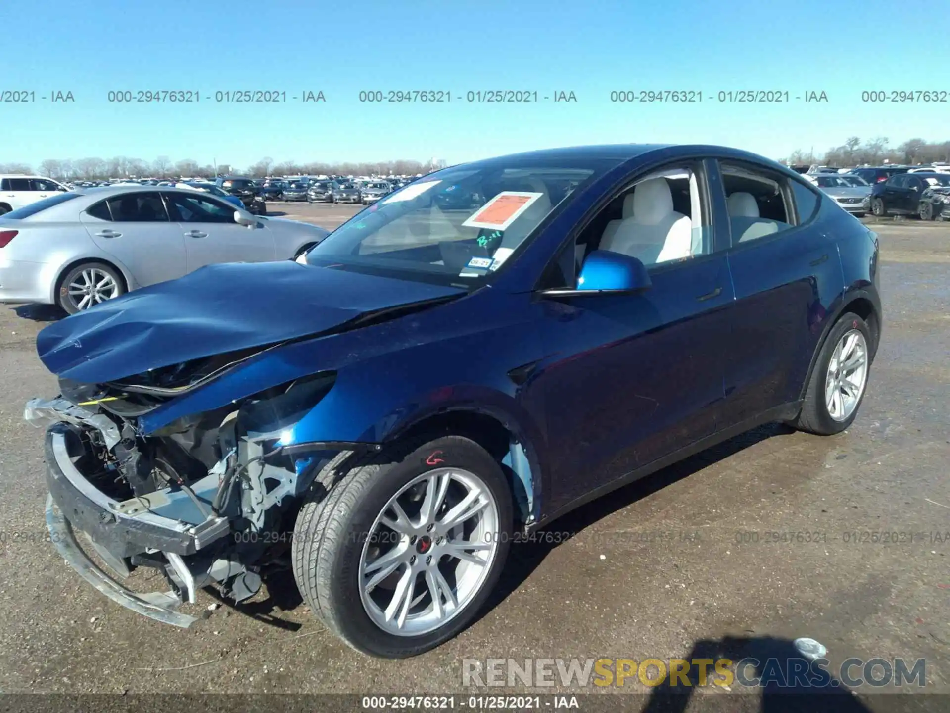 2 Photograph of a damaged car 5YJYGDEE9LF031120 TESLA MODEL Y 2020