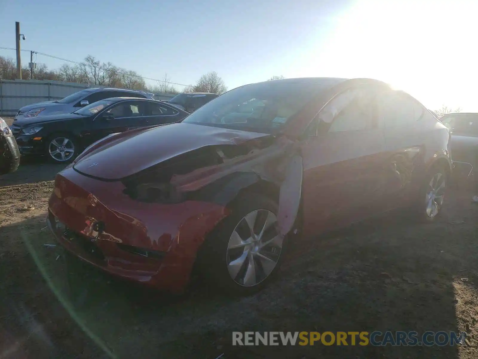 2 Photograph of a damaged car 5YJYGDEE9LF049715 TESLA MODEL Y 2020