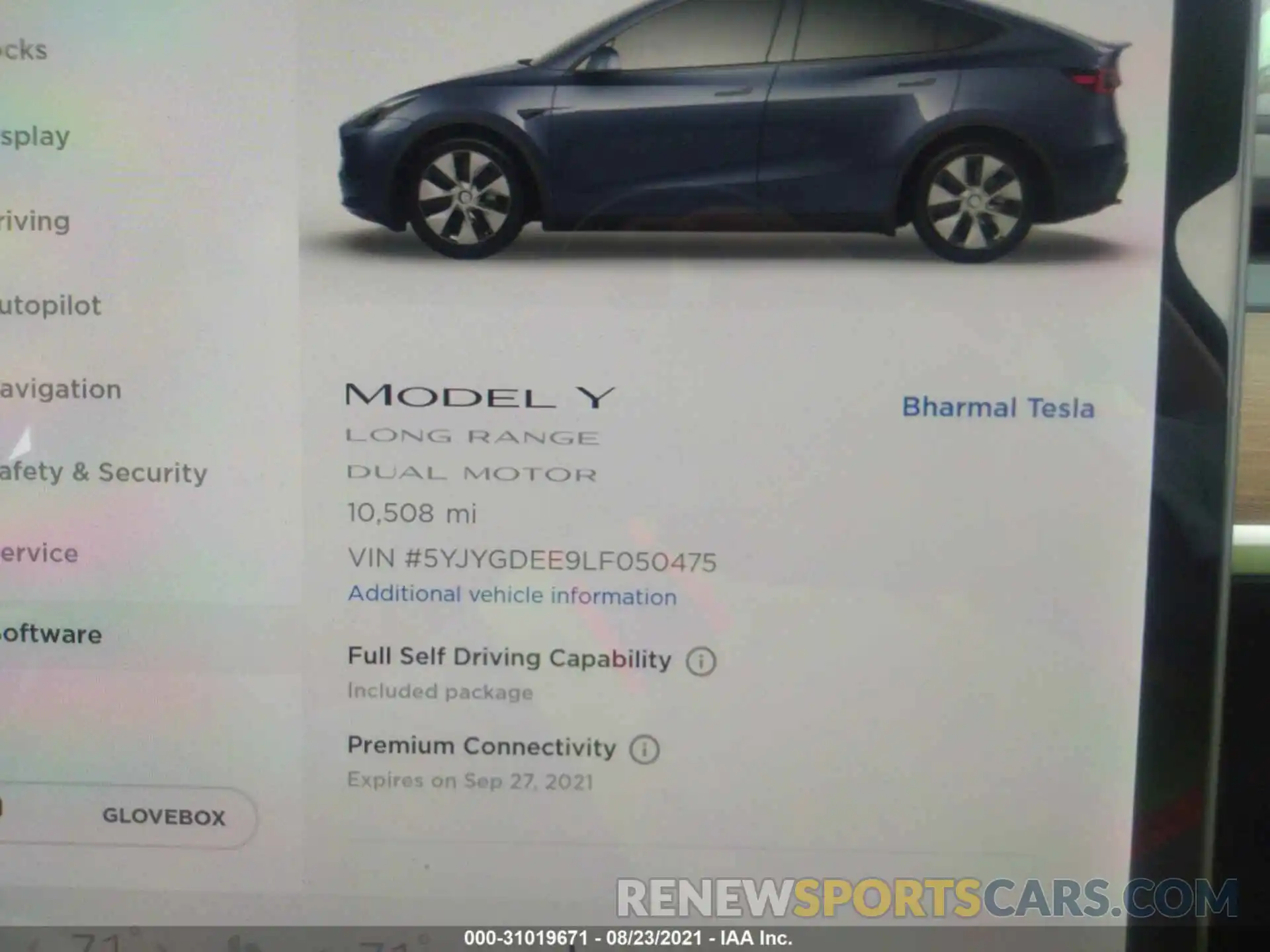 7 Photograph of a damaged car 5YJYGDEE9LF050475 TESLA MODEL Y 2020