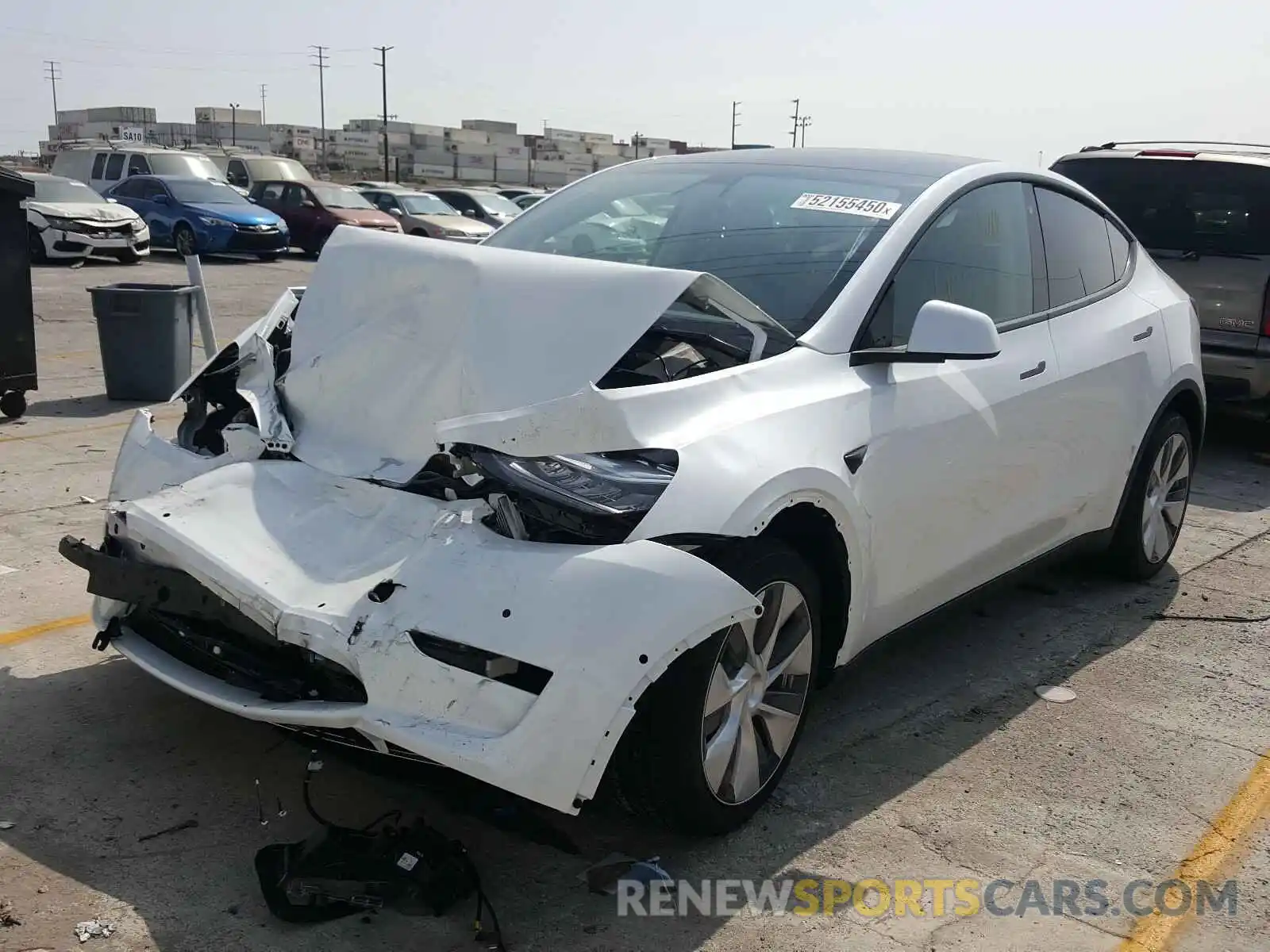 2 Photograph of a damaged car 5YJYGDEE9LF055529 TESLA MODEL Y 2020