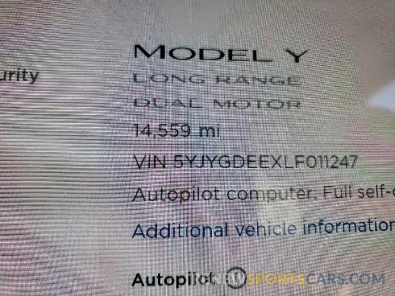 8 Фотография поврежденного автомобиля 5YJYGDEEXLF011247 TESLA MODEL Y 2020