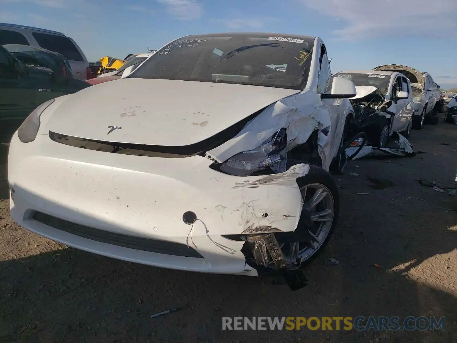 2 Photograph of a damaged car 5YJYGDEEXLF014794 TESLA MODEL Y 2020