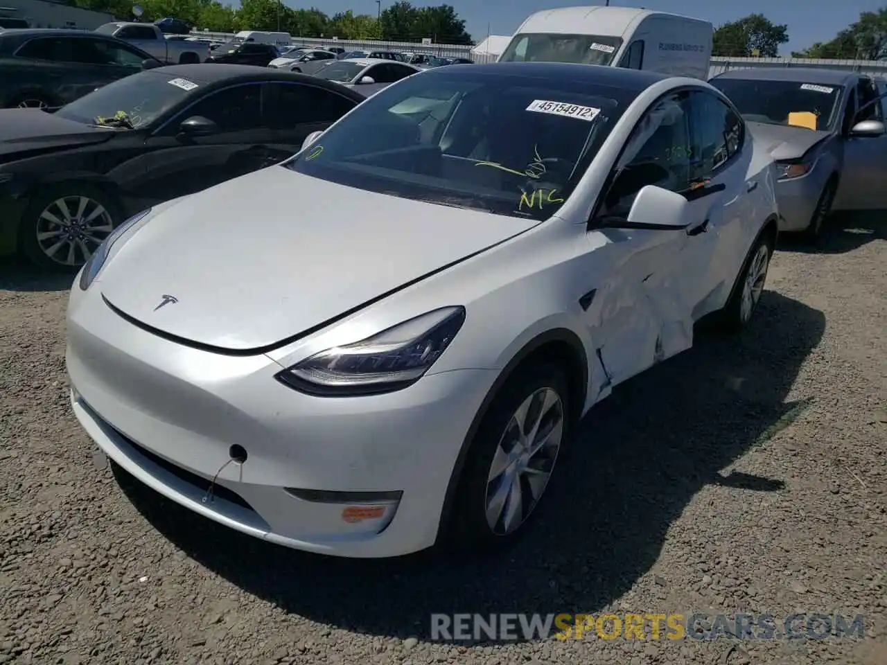 2 Фотография поврежденного автомобиля 5YJYGDEEXLF015489 TESLA MODEL Y 2020