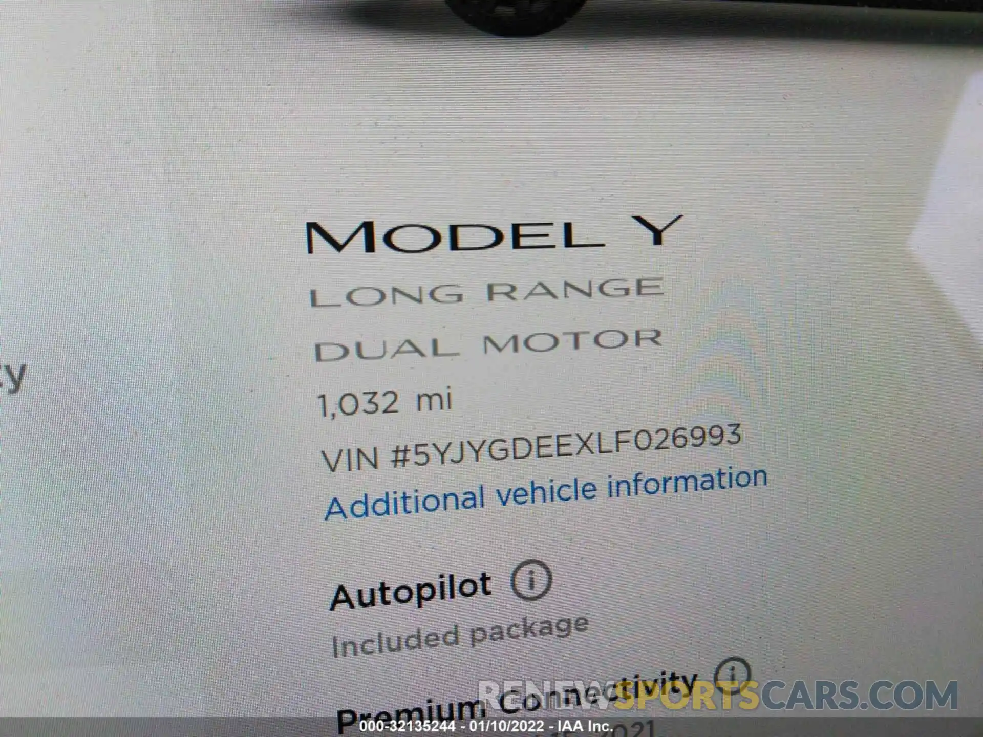 7 Фотография поврежденного автомобиля 5YJYGDEEXLF026993 TESLA MODEL Y 2020