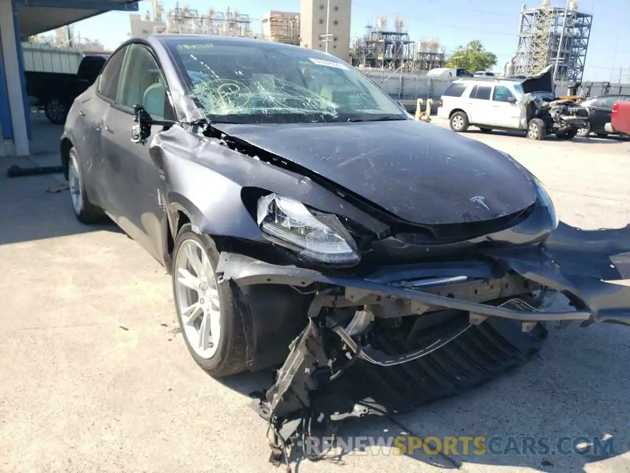 1 Photograph of a damaged car 5YJYGDEEXLF027383 TESLA MODEL Y 2020