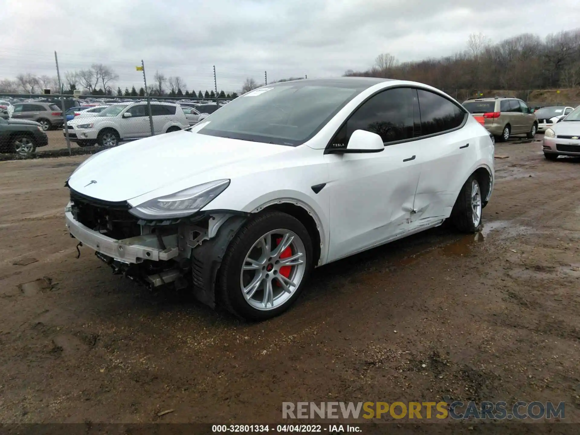 2 Photograph of a damaged car 5YJYGDEEXLF028419 TESLA MODEL Y 2020