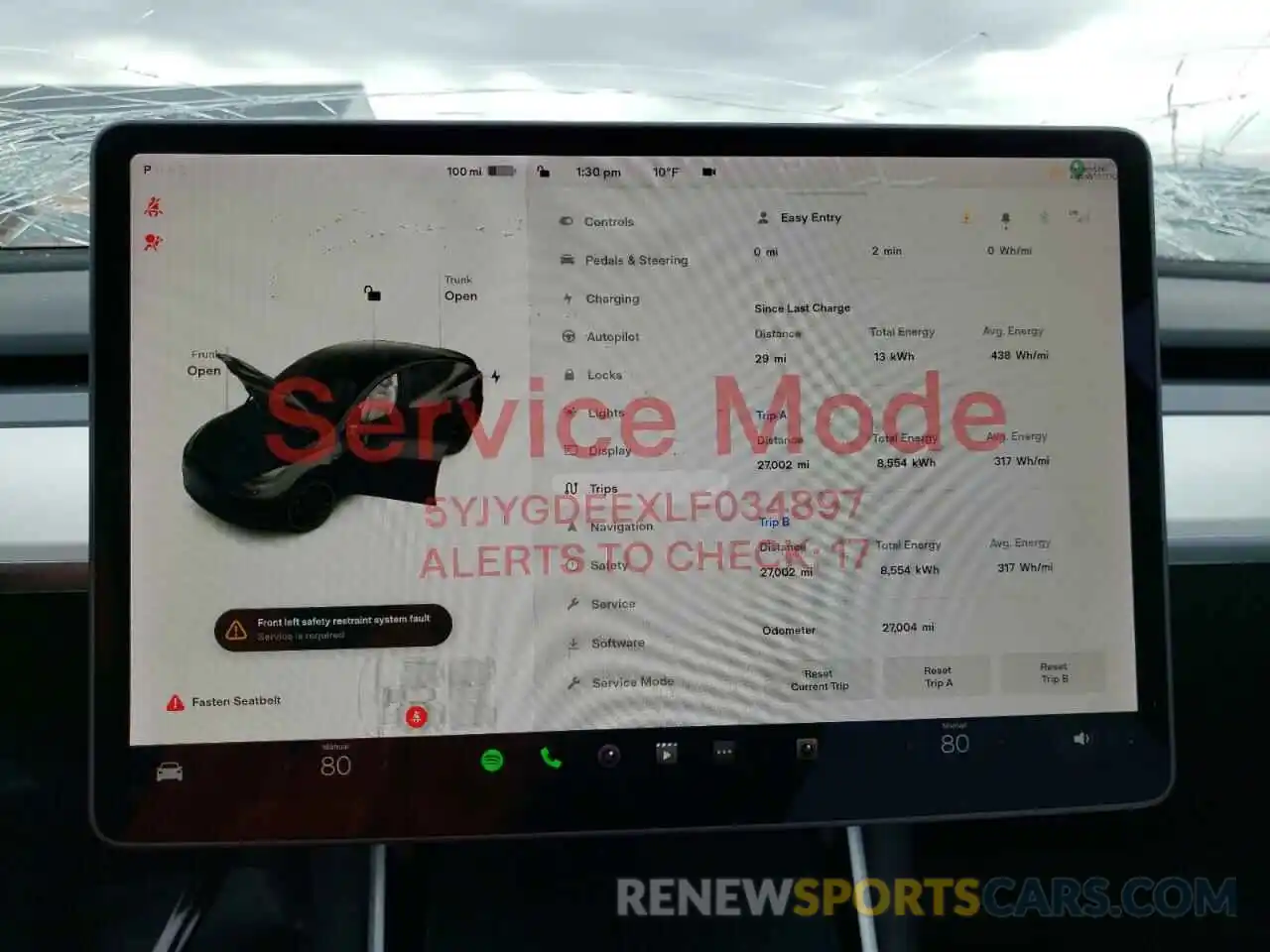 8 Photograph of a damaged car 5YJYGDEEXLF034897 TESLA MODEL Y 2020