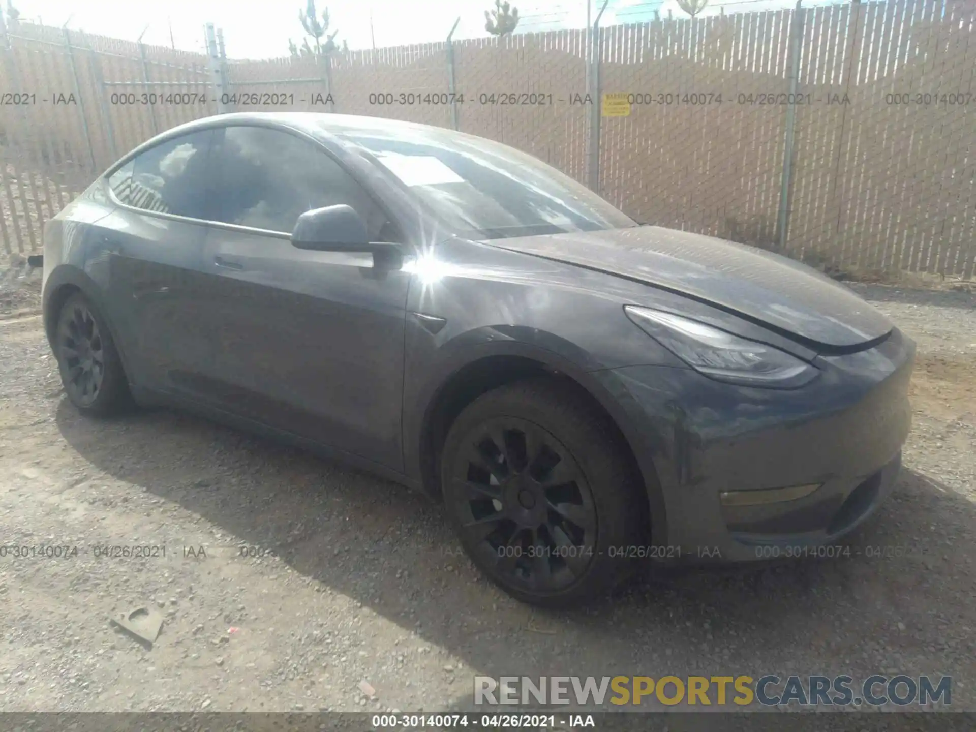 1 Photograph of a damaged car 5YJYGDEEXLF038724 TESLA MODEL Y 2020