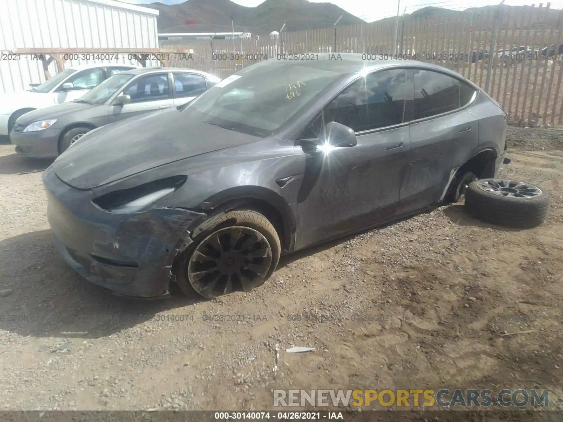 2 Photograph of a damaged car 5YJYGDEEXLF038724 TESLA MODEL Y 2020