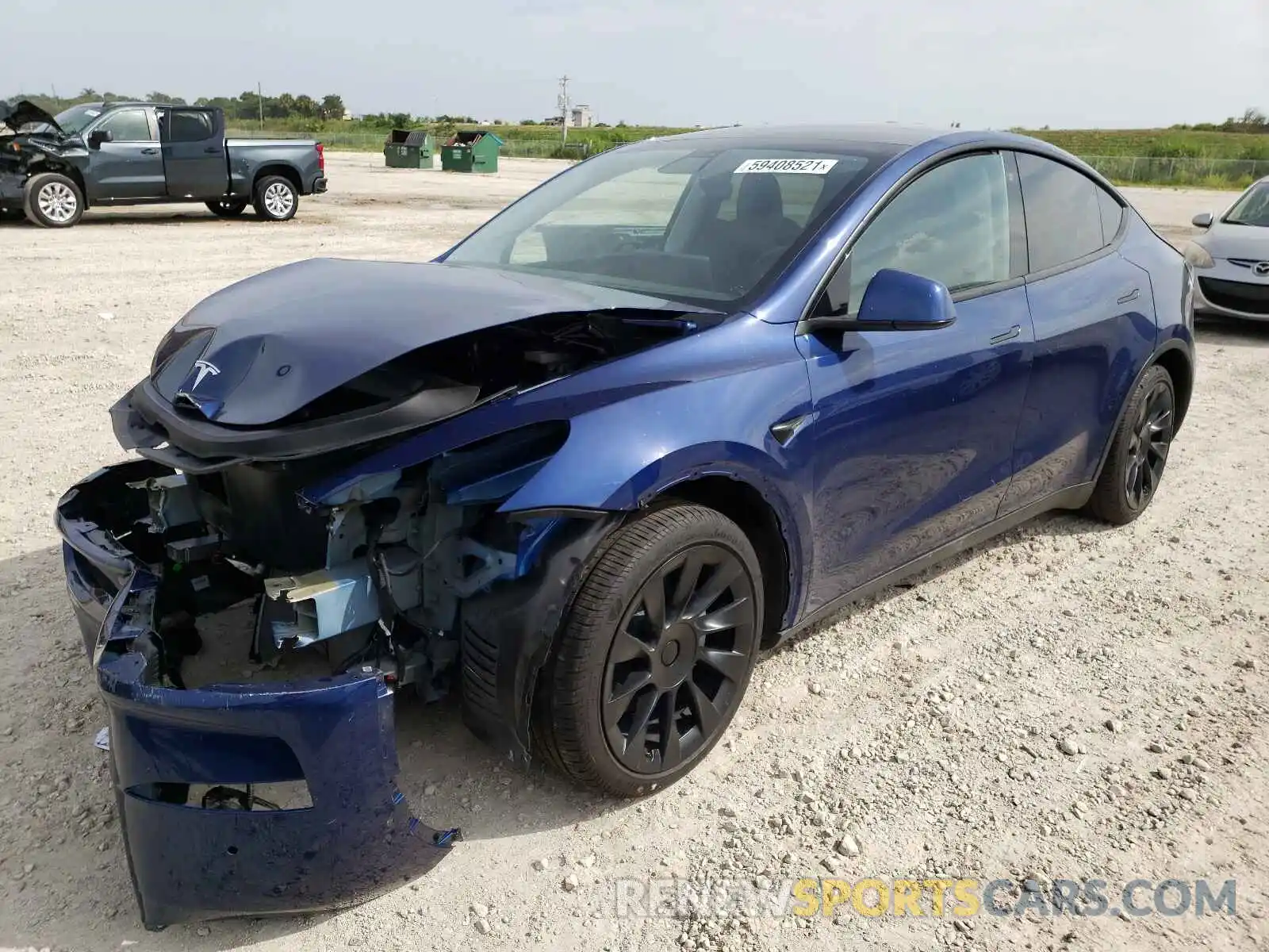 2 Фотография поврежденного автомобиля 5YJYGDEEXLF040571 TESLA MODEL Y 2020