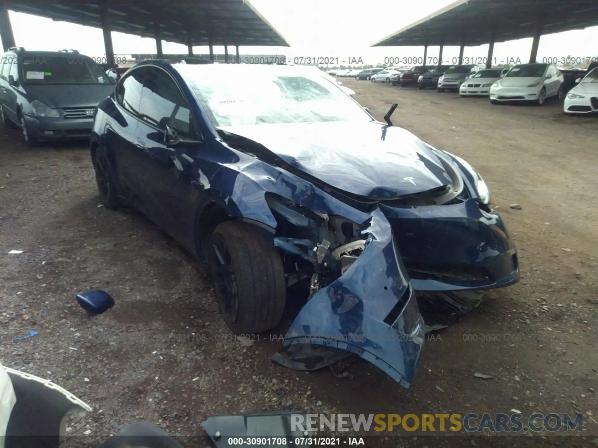 1 Photograph of a damaged car 5YJYGDEEXLF046077 TESLA MODEL Y 2020