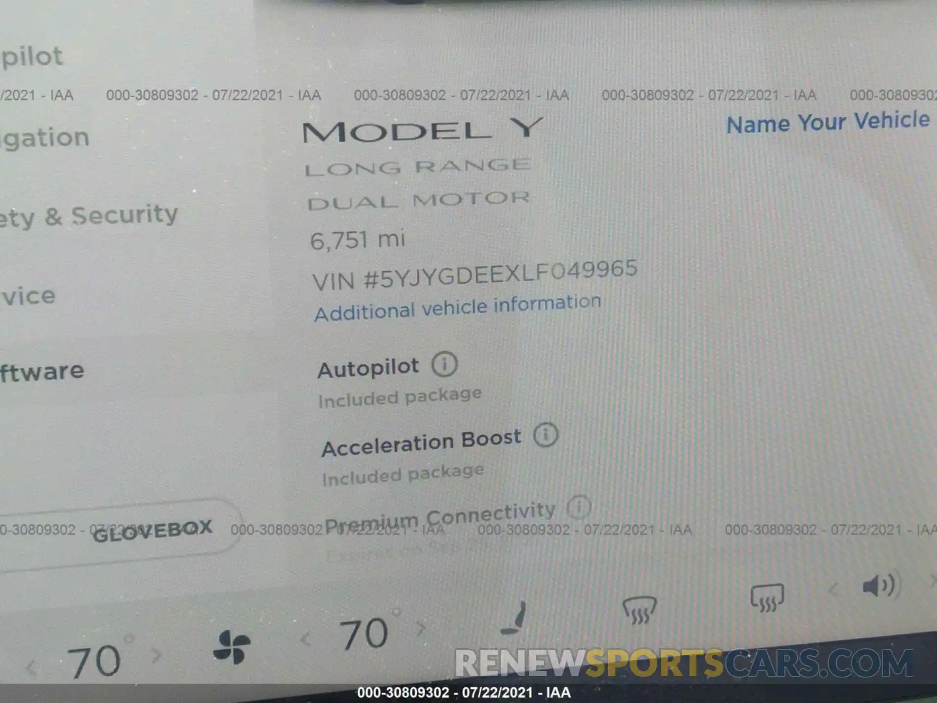 7 Photograph of a damaged car 5YJYGDEEXLF049965 TESLA MODEL Y 2020