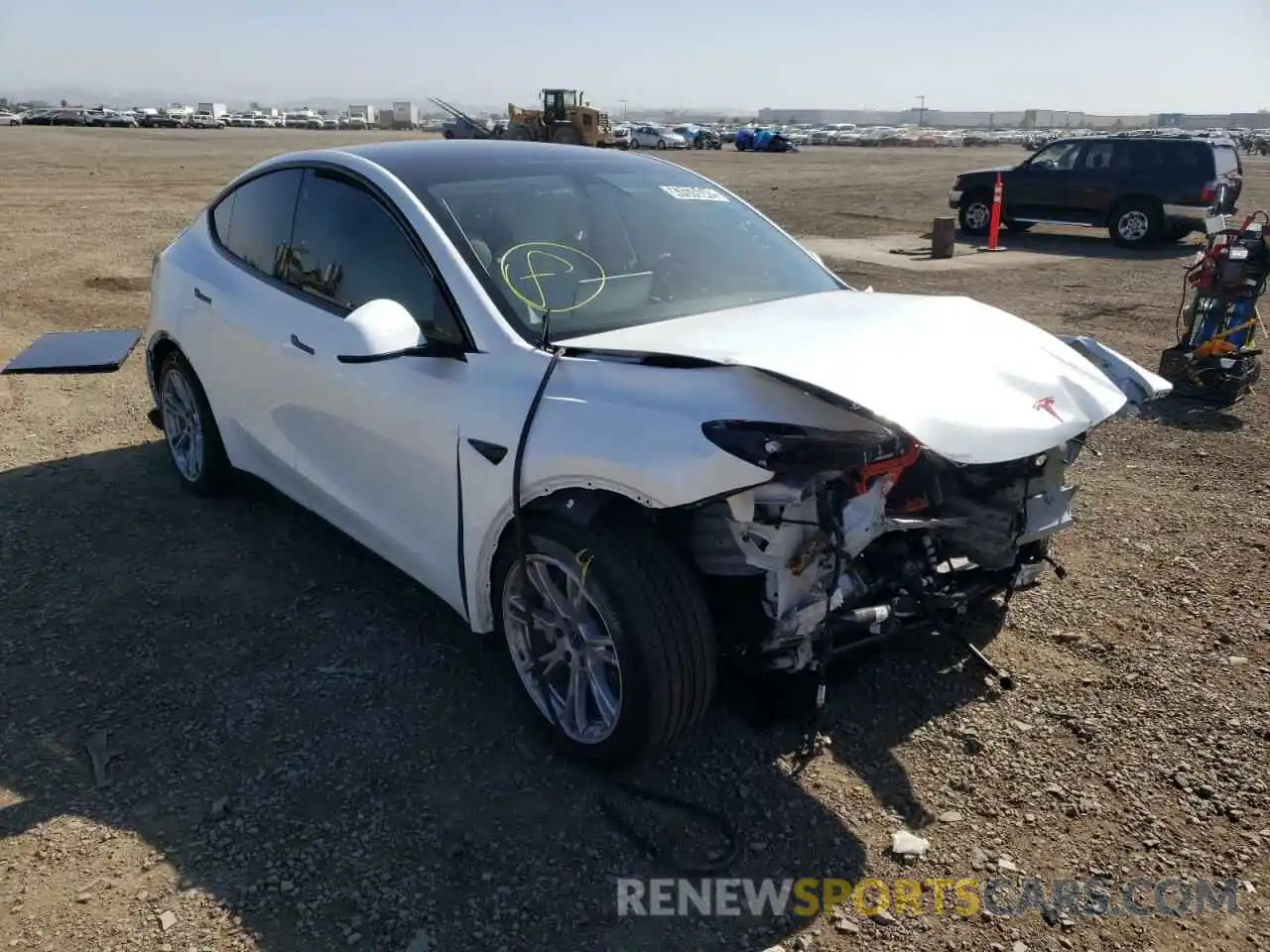 1 Photograph of a damaged car 5YJYGDEEXLF056625 TESLA MODEL Y 2020