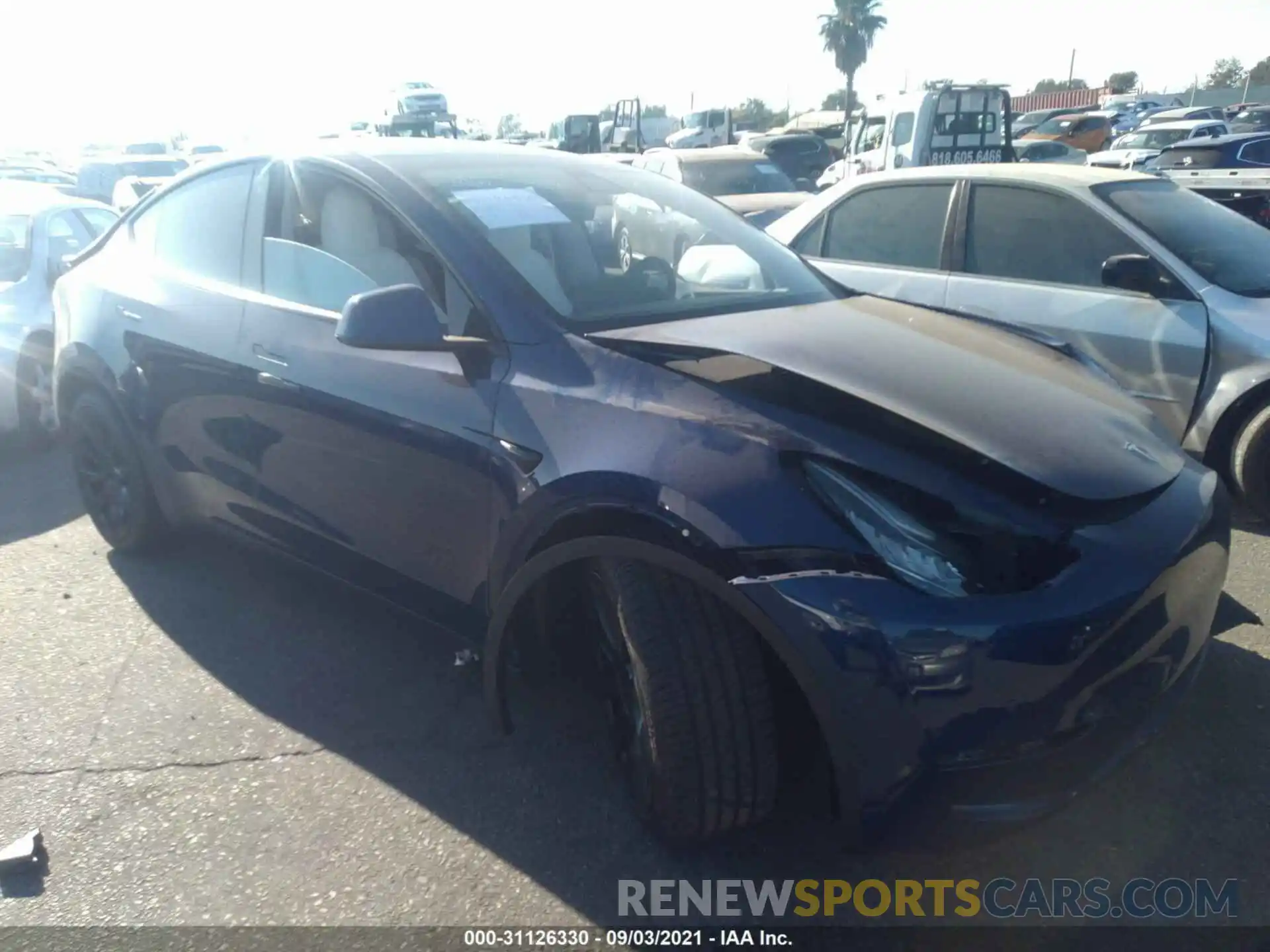 1 Photograph of a damaged car 5YJYGDEEXLF059380 TESLA MODEL Y 2020