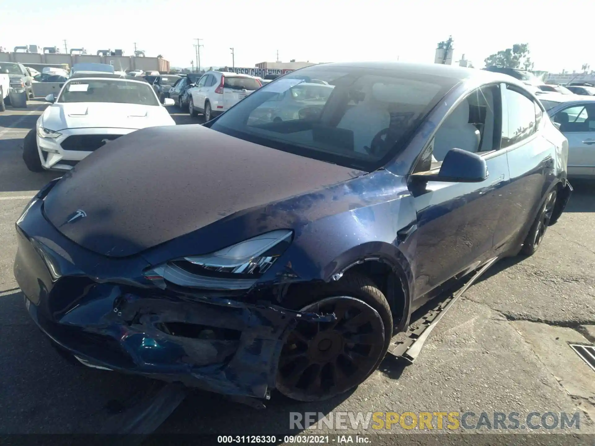 2 Photograph of a damaged car 5YJYGDEEXLF059380 TESLA MODEL Y 2020